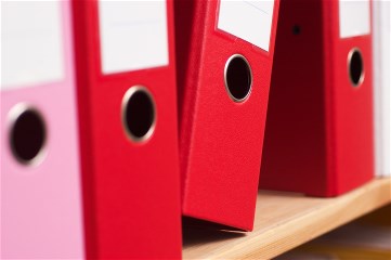 Pink and red folders